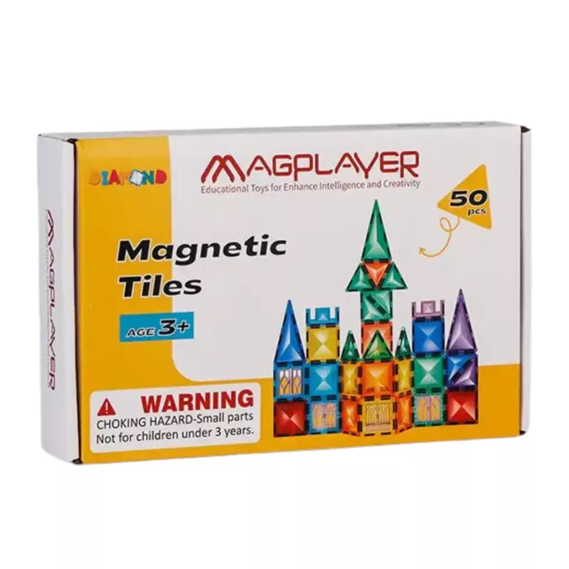 Set de constructie magnetic 3D - 50 piese, [],bestfam.ro