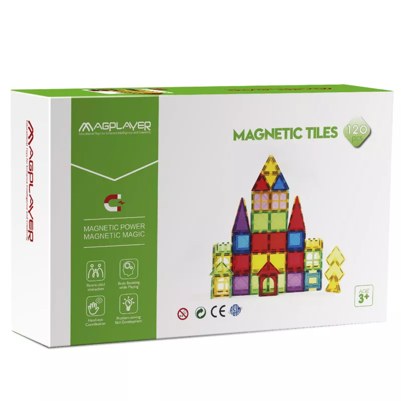 Set de constructie magnetic 3D - 120 piese, [],bestfam.ro