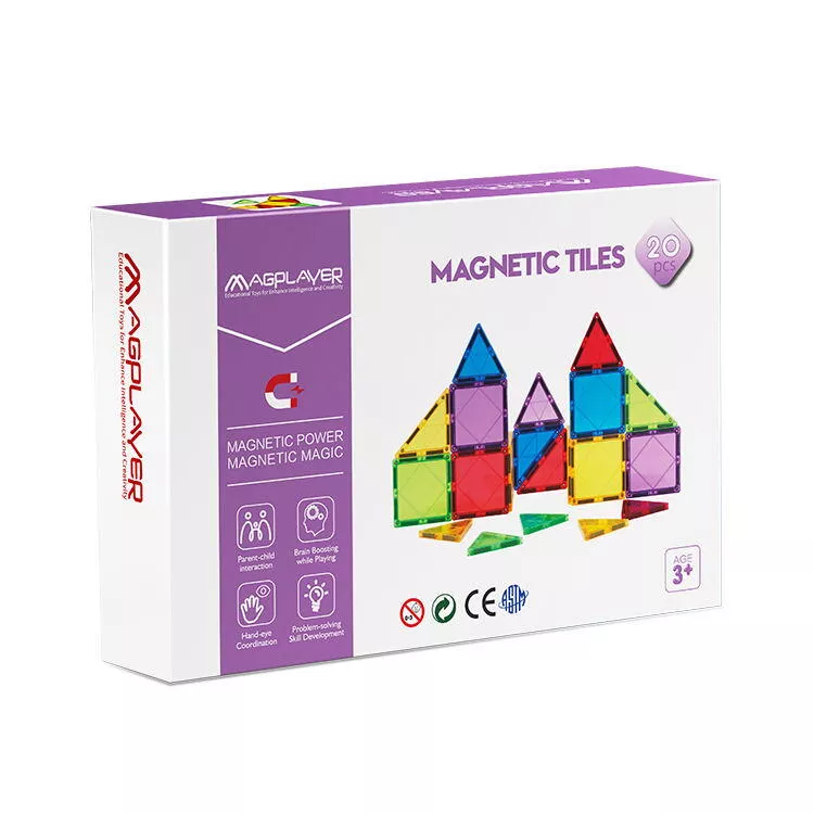 Set de constructie magnetic 3D - 20 piese, [],bestfam.ro