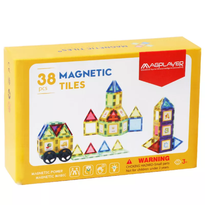 Set de constructie magnetic 3D - 38 piese, [],bestfam.ro