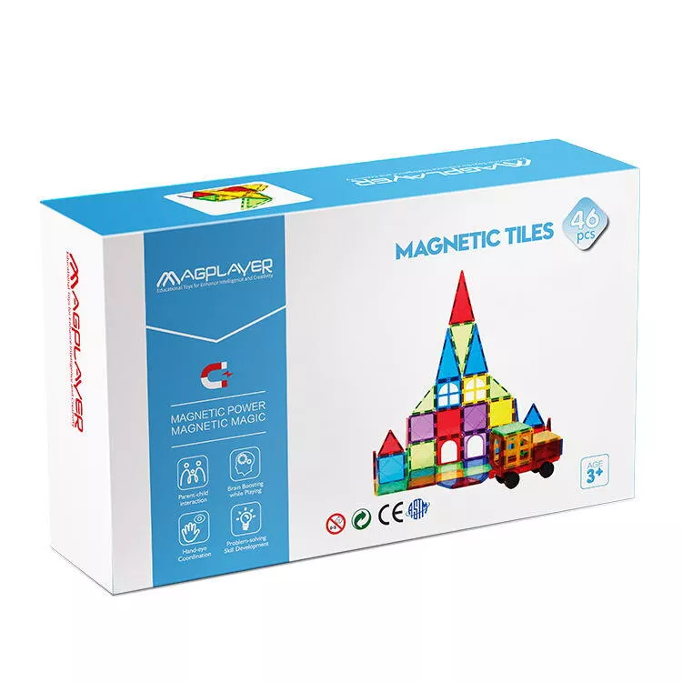 Set de constructie magnetic 3D - 46 piese, [],bestfam.ro