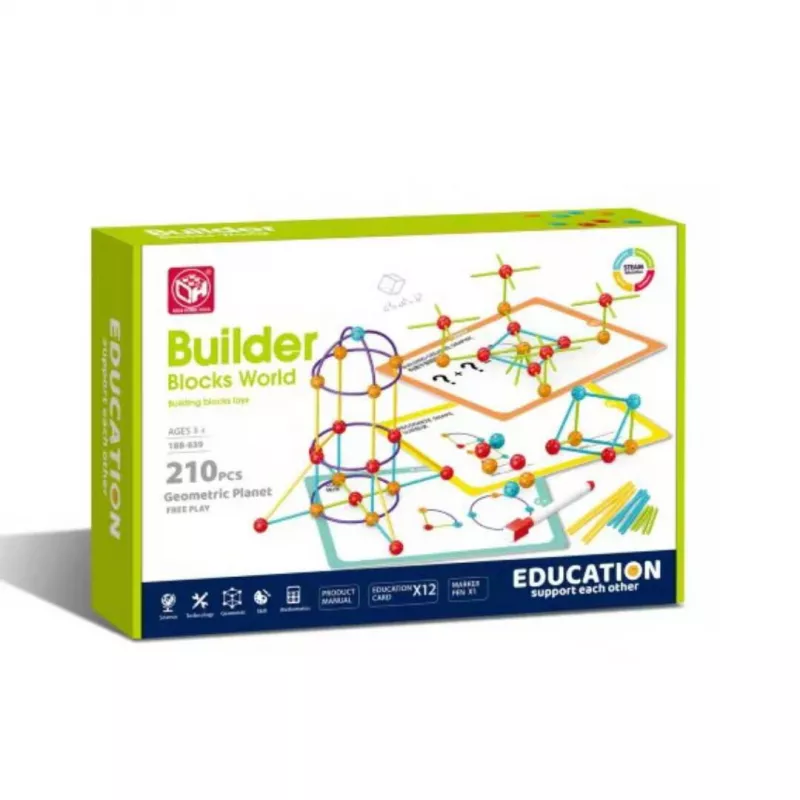 Set de constructie STEAM - Forme 3D (210 piese), [],bestfam.ro