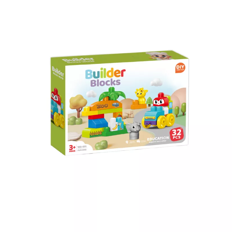 Set de constructie STEAM - Zoo distractiva (32 piese), [],bestfam.ro