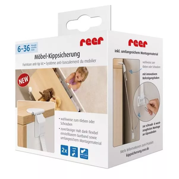 Set fixare anti-inclinare mobilier REER 73020, [],bestfam.ro