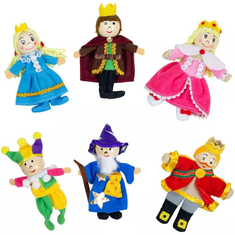 Set papusi degetar - ,,Frumoasa din padurea adormita" si ,,Regele Arthur" - Bigjigs, [],bestfam.ro