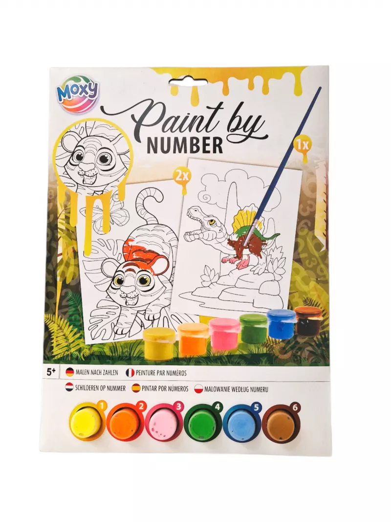 Set pictura pe numere - Tigru & dinozaur, [],bestfam.ro