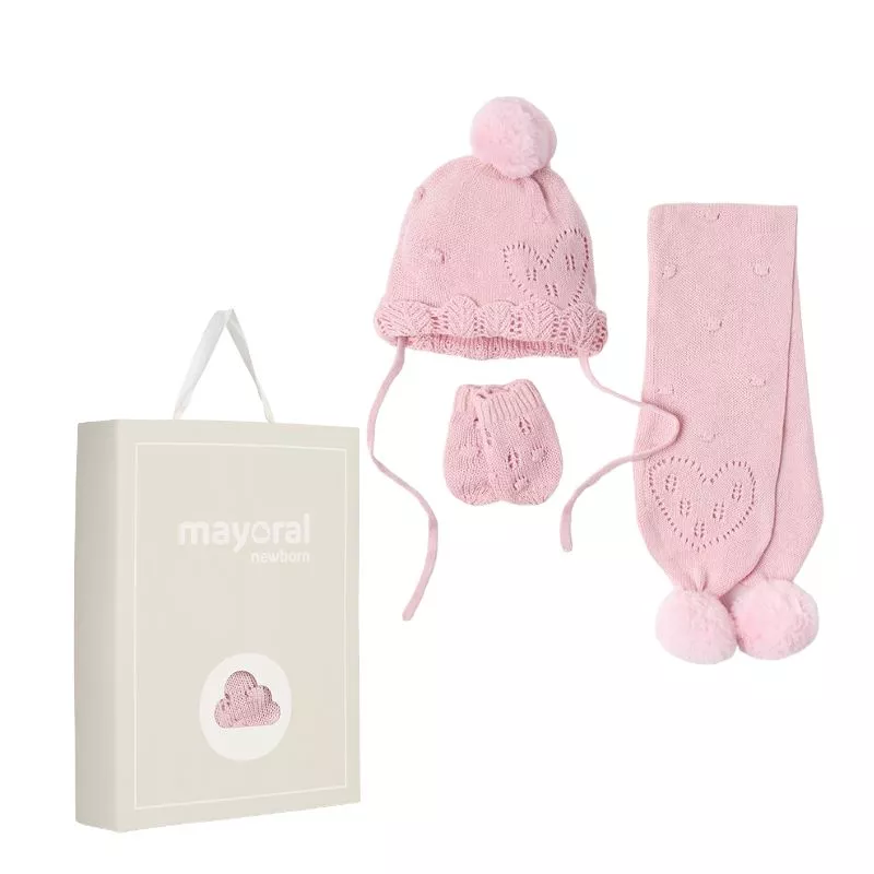 Set Rosee caciula cu fular si manusi  - Mayoral   6 luni, [],bestfam.ro