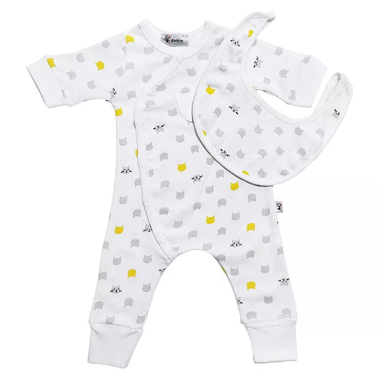 Set salopeta cu maneca lunga Pisoi cu Baveta, [],bestfam.ro
