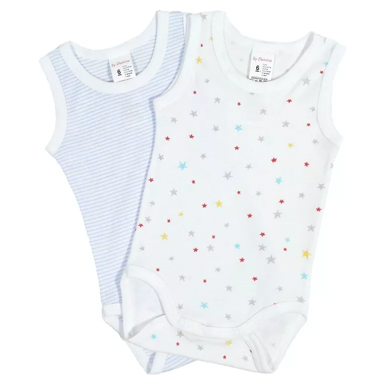 Set 2 Body maiou cu imprimeu Stelute multicolore/linii, [],bestfam.ro