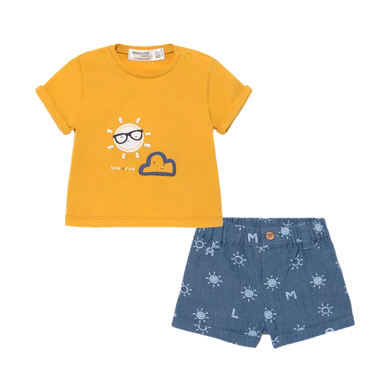 Set 2 piese - Tricou si pantaloni scurti - Mayoral 12 luni, [],bestfam.ro