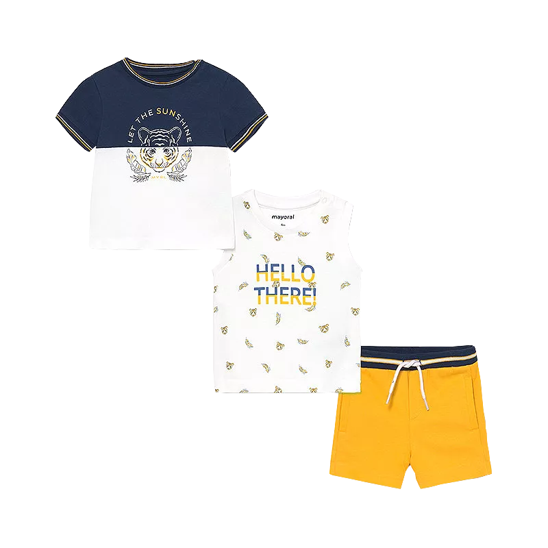 Set 3 piese - Tricou, maiou si pantaloni scurti - Mayoral 24 luni, [],bestfam.ro