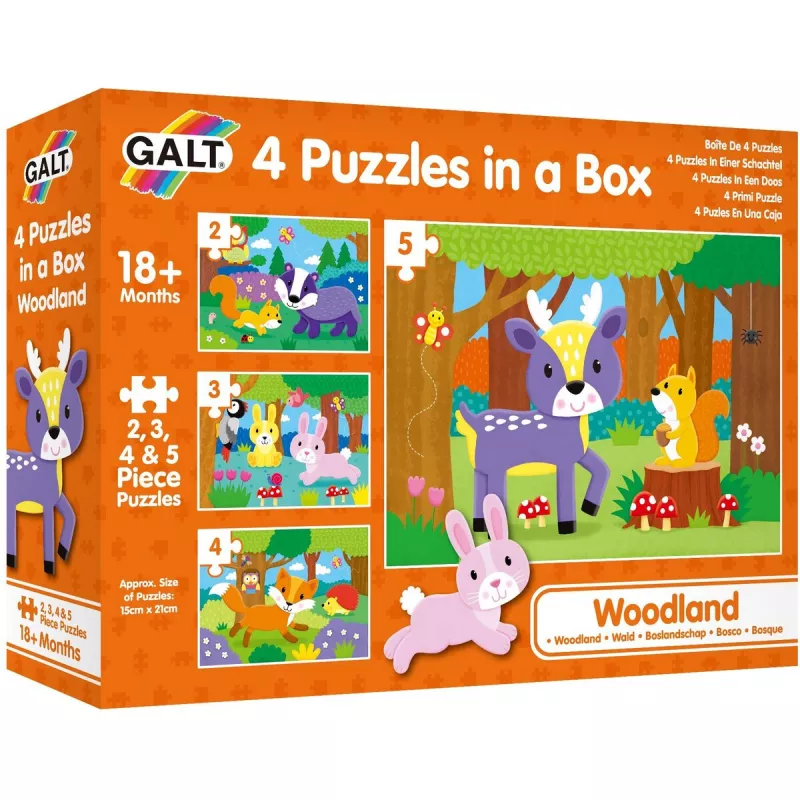 Set 4 puzzle-uri - Animalute din padure (2, 3, 4, 5 piese), [],bestfam.ro