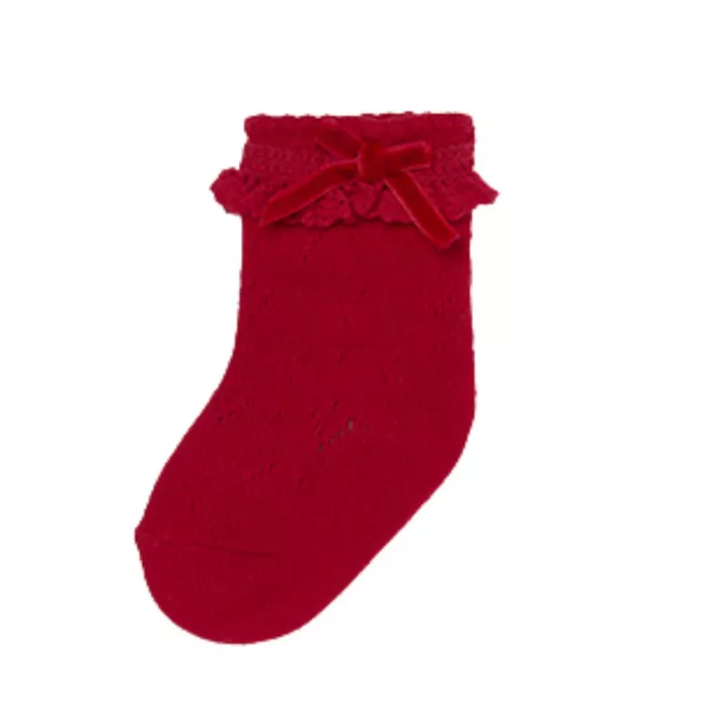 Sosete elegante fundita catifea  - Rosu - Mayoral  , [],bestfam.ro