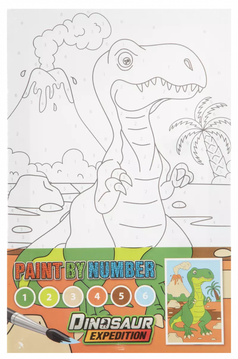 Tablou pictez pe numere - Dinozaur vesel, [],bestfam.ro