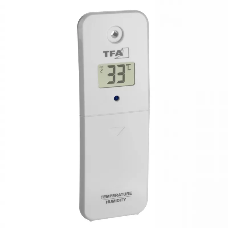 Transmitator wireless digital pentru temperatura si umiditate, afisaj LCD, alb, compatibil MARBELLA, TFA 30.3239.02, [],bestfam.ro