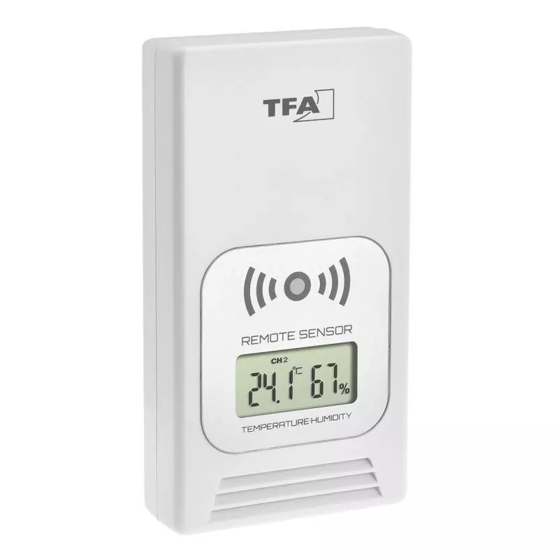 Transmitator wireless digital pentru temperatura si umiditate, afisaj LCD, alb, TFA 30.3241.02, [],bestfam.ro