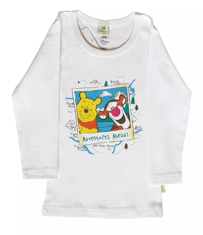 Tricou alb cu maneca lunga Winnie&Tigrila 12 luni, [],bestfam.ro