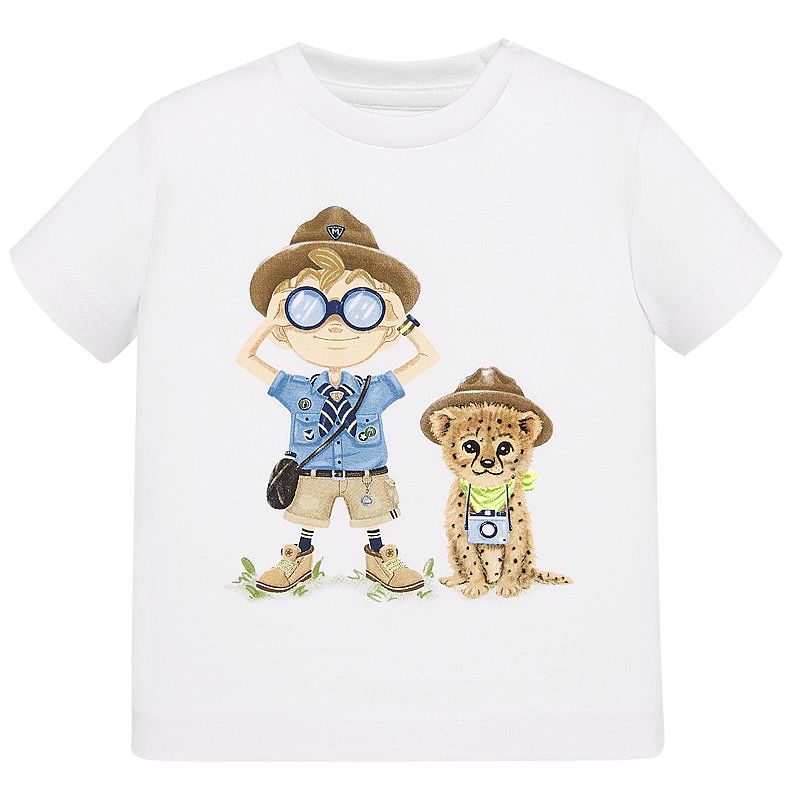 Tricou cu maneca scurta - Explorator - Alb - Mayoral, [],bestfam.ro
