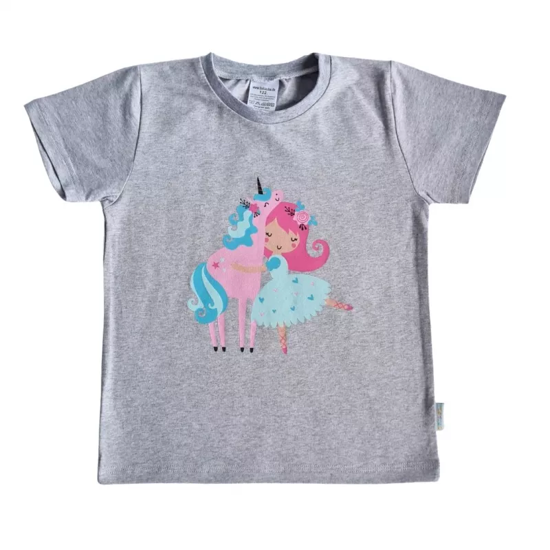 Tricou cu maneca scurta - Fetita cu unicorn, [],bestfam.ro