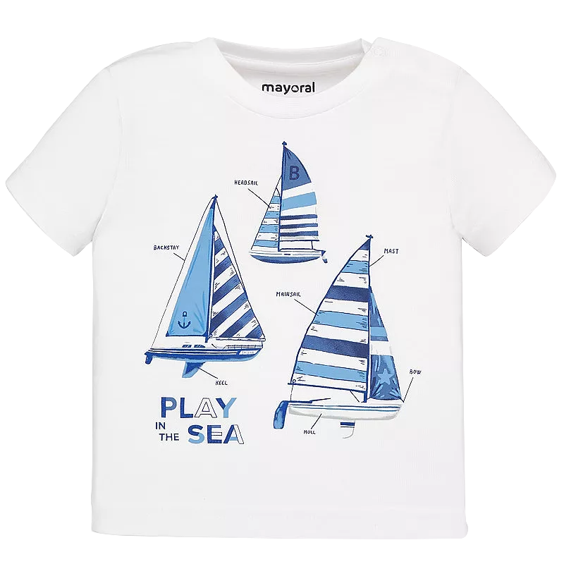 Tricou cu maneca scurta - Vaporase - Alb - Mayoral , [],bestfam.ro