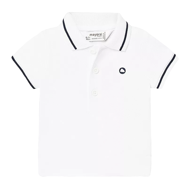 Tricou polo clasic cu maneca scurta - Alb/Bleumarin - Mayoral 12 luni, [],bestfam.ro