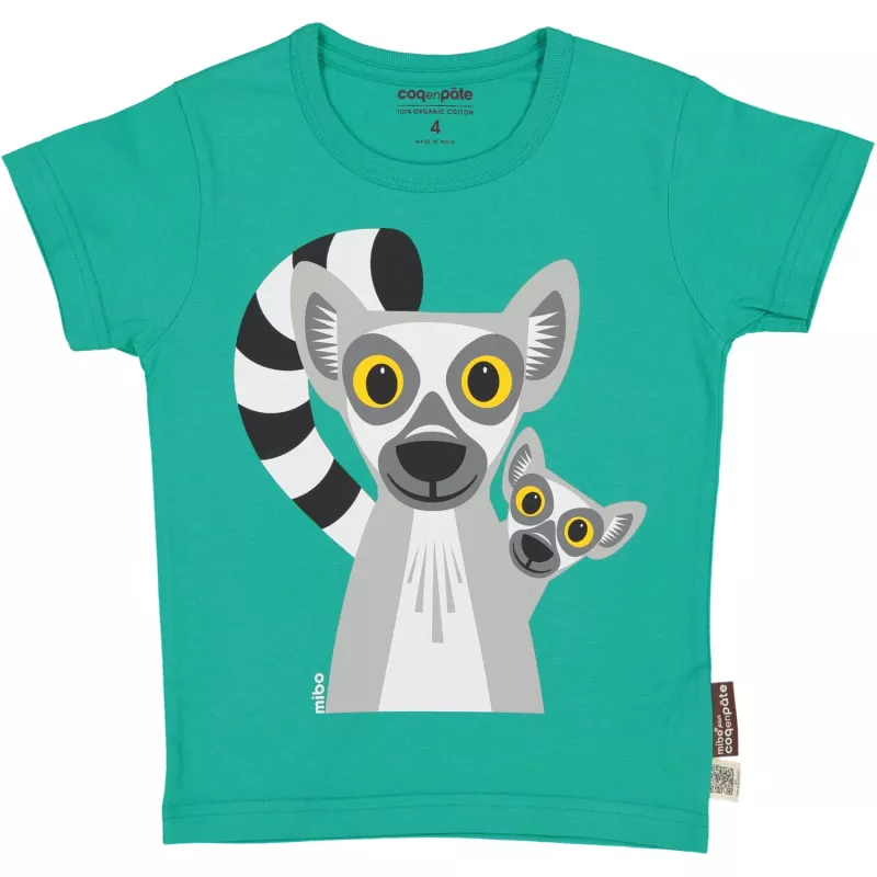 Tricou verde Lemur 2 ani, [],bestfam.ro
