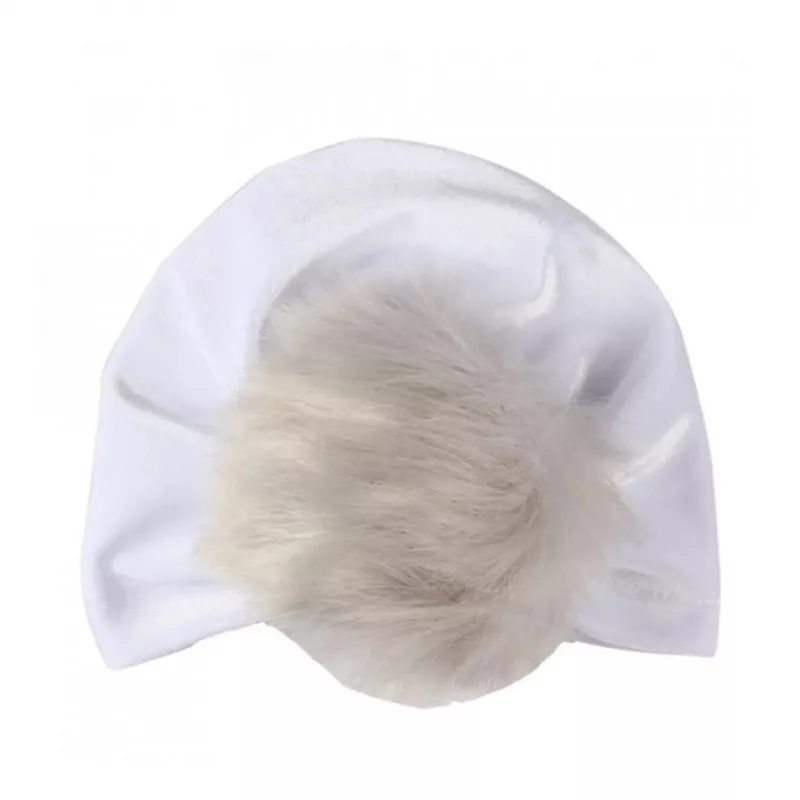 Turban alb bebelusi din catifea - Drool , [],bestfam.ro