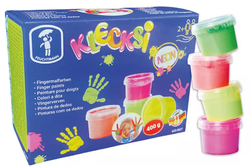 Vopsea pentru pictura cu degetele - 4 culori neon, [],bestfam.ro