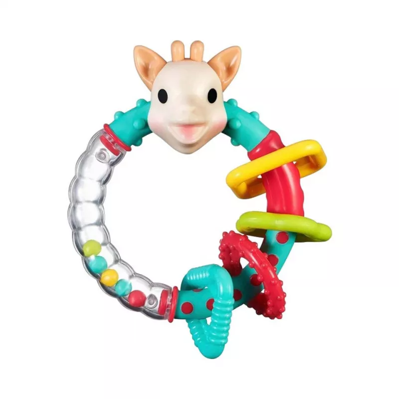 Zornaitoare multi-texturata Girafa Sophie, multicolora, [],bestfam.ro
