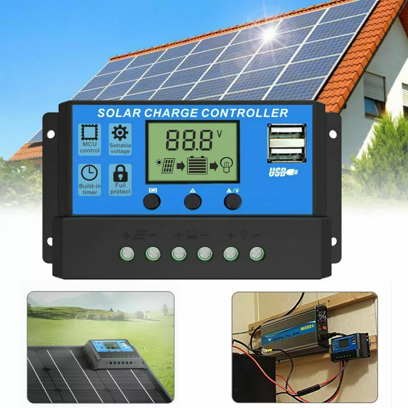 Controler/Regulator de incarcare panou solar, 12 - 24V, 30A, mini dual USB, [],kalki.ro