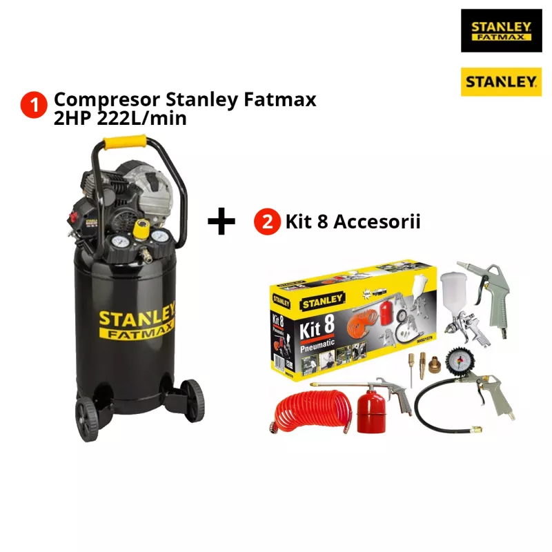 Pachet Stanley: Compresor FatMax HY 227/10/30V + Kit Accesorii 9045671STN
, [],kalki.ro