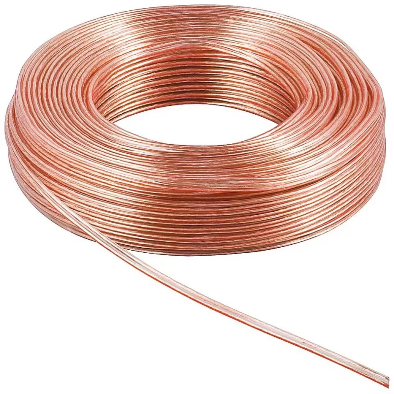 Rola cablu pentru boxe, 2 x 1.5 mm, lungime 10m, culoare rosu/transparent, [],kalki.ro
