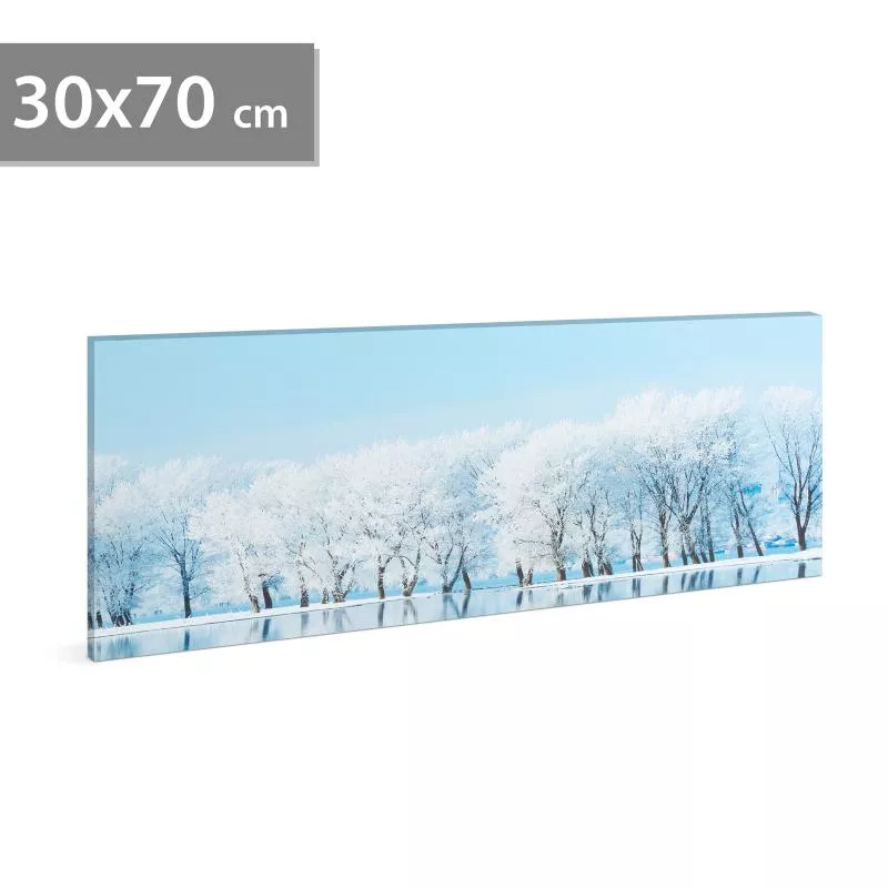 Tablou decorativ cu LED - 70 x 30 cm - peisaj de iarnă, [],kalki.ro