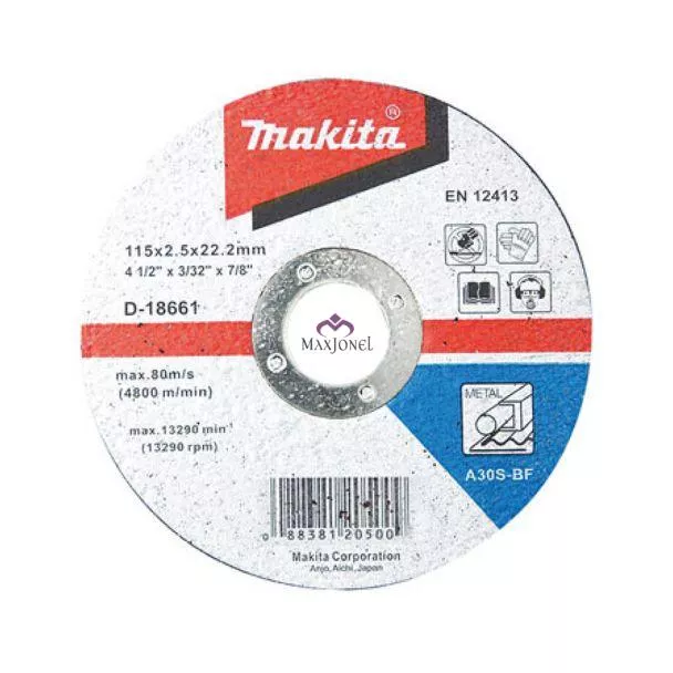 Disc abraziv Makita D-18661 pentru debitat metal, D115x2.5 mm, A30S, [],maxjonel.ro