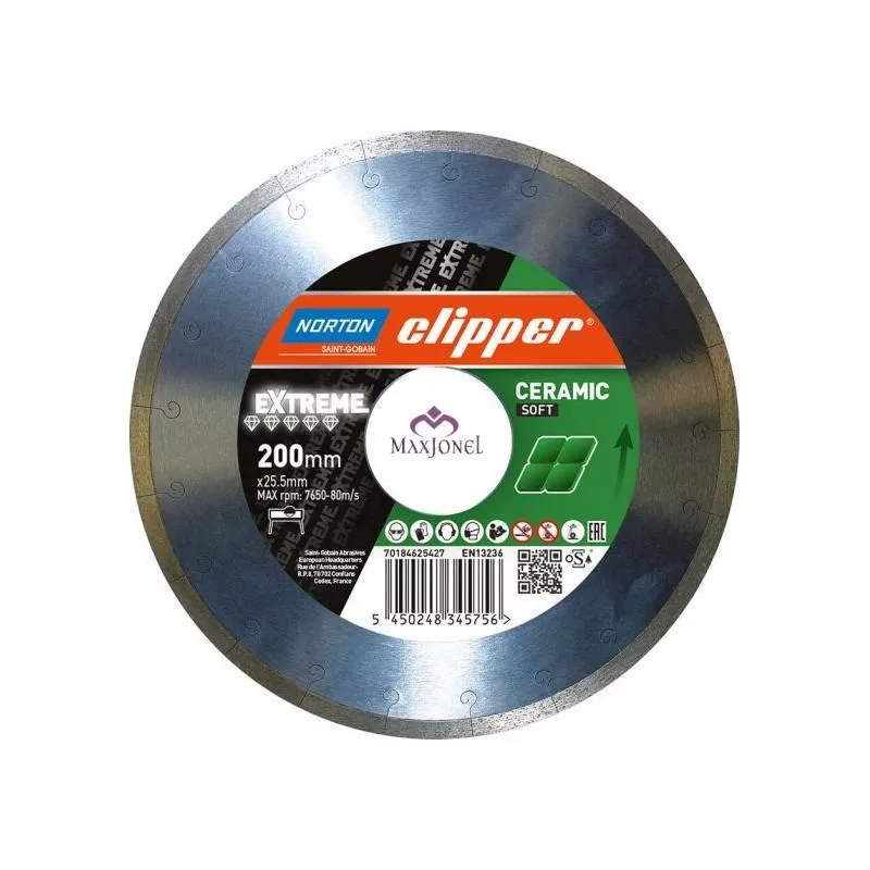 Disc diamantat Norton Clipper Extreme Ceramic Soft Ø 200x25,40 mm, [],maxjonel.ro