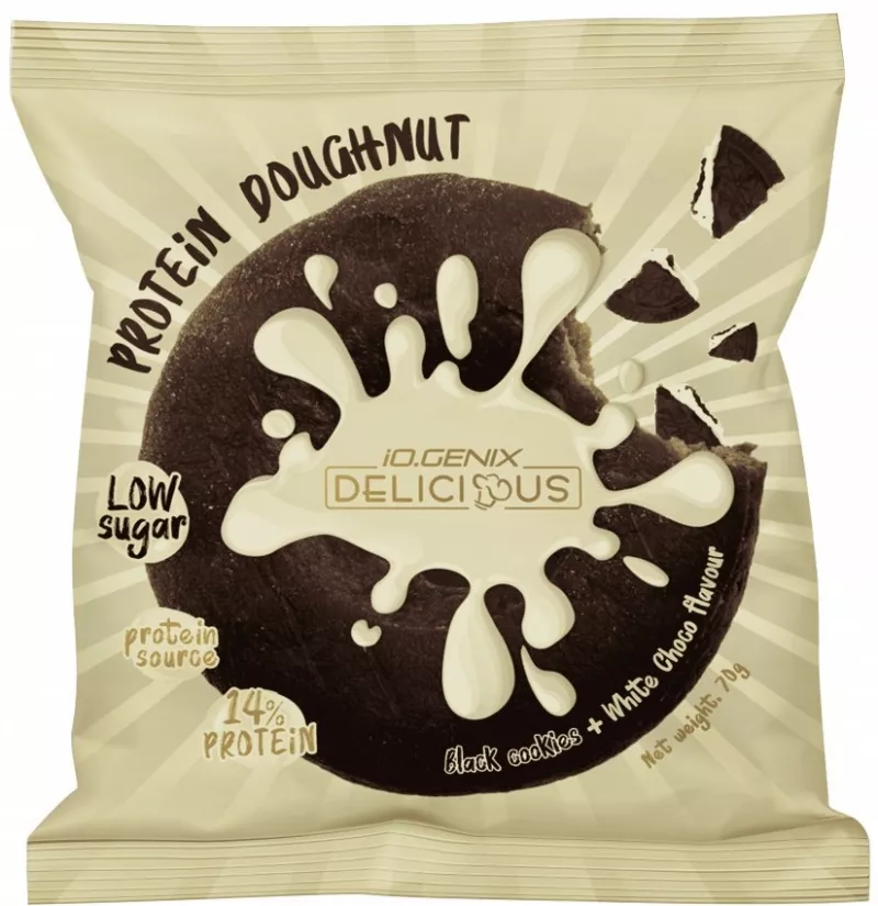 IOGENIX PROTEIN DOUGHNUT 70g Black cookies White Choco, [],advancednutrition.ro