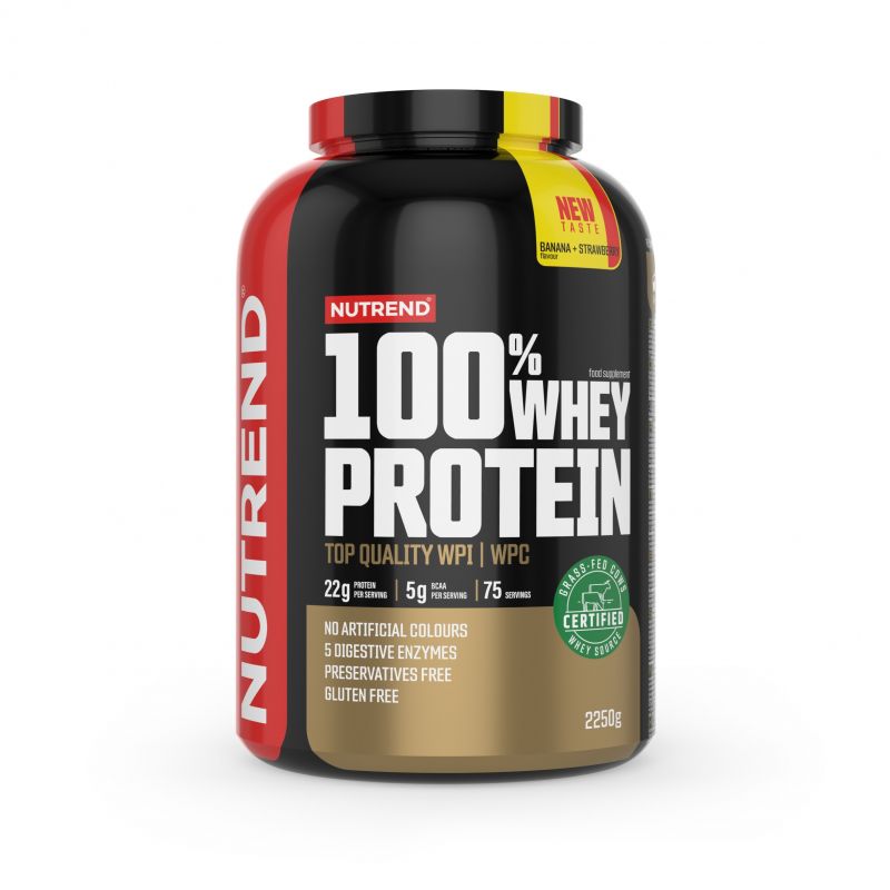 Nutrend 100% Whey Protein 2250g Banana Strawberry, [],advancednutrition.ro