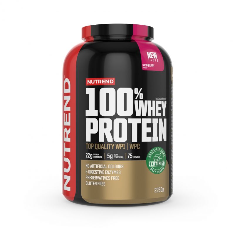 Nutrend 100% Whey Protein 2250g Raspberry, [],advancednutrition.ro