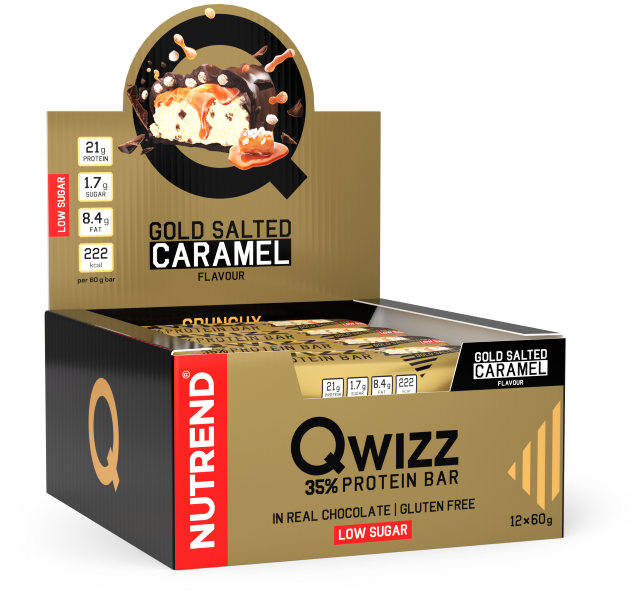 12 Batoane x 60g Qwizz Protein Bar Nutrend Salted Caramel, [],advancednutrition.ro