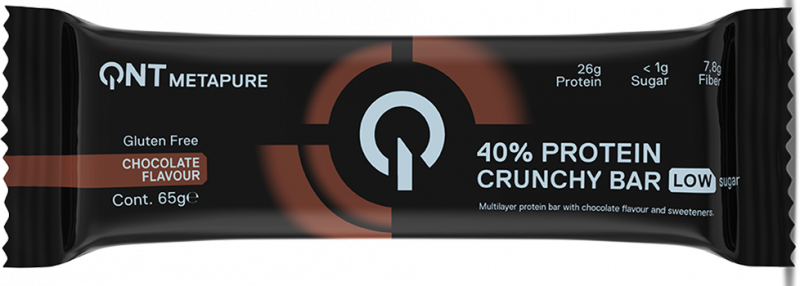 40% Protein Crunchy Bar 65g Chocolate QNT, [],advancednutrition.ro