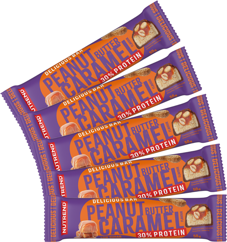 5 Batoane x 50g Delicious Bar Peanut Butter & Caramel Nutrend, [],advancednutrition.ro