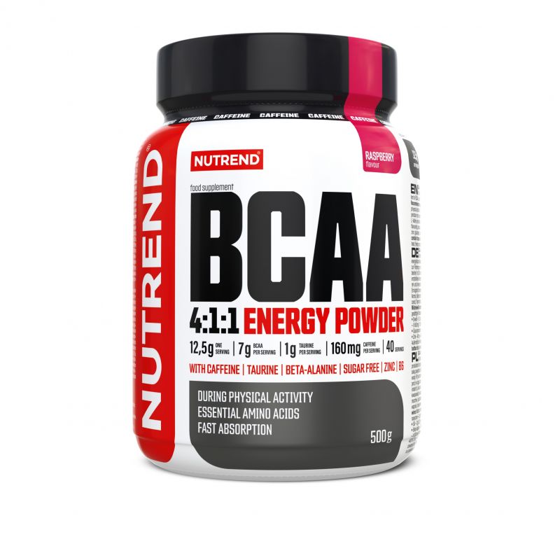 Nutrend BCAA 4:1:1 Energy Powder 500g Raspberry, [],advancednutrition.ro