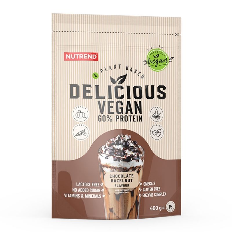 Delicious Vegan Protein 450g Chocolate Hazelnut Nutrend, [],advancednutrition.ro
