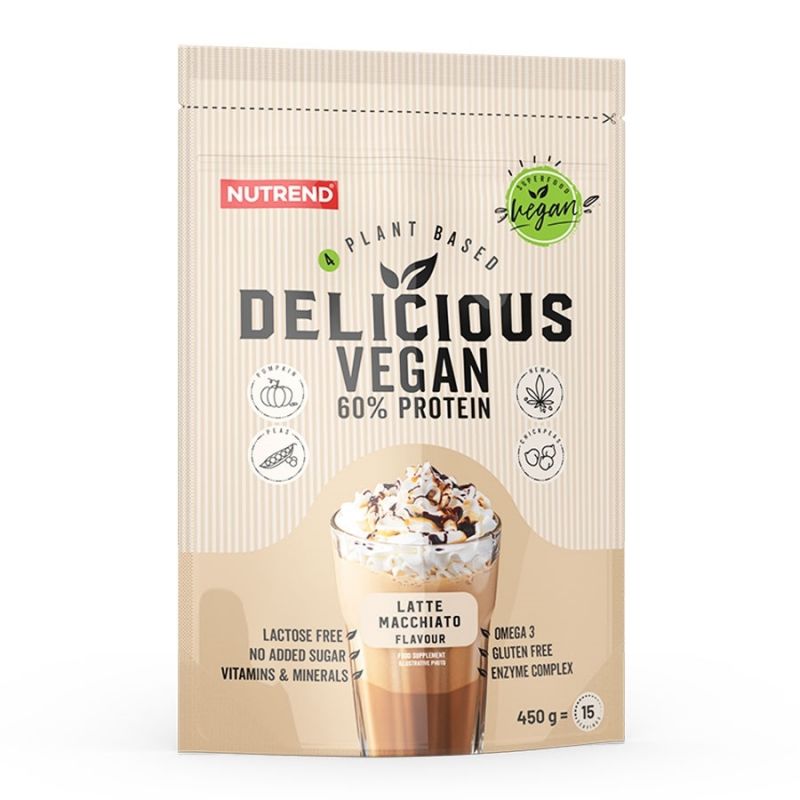 Delicious Vegan Protein 450g Latte Macchiato Nutrend, [],advancednutrition.ro