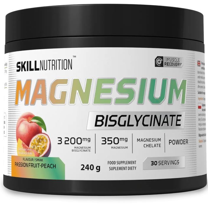 Magnesium Bisglycinate Powder 240g Skill Nutrition Passion Fruit Peach, [],advancednutrition.ro