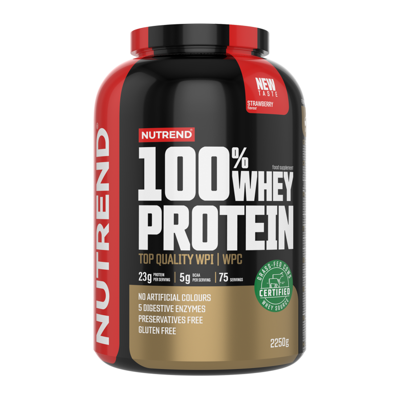 Nutrend 100% Whey Protein 2250g Capsuni, [],advancednutrition.ro
