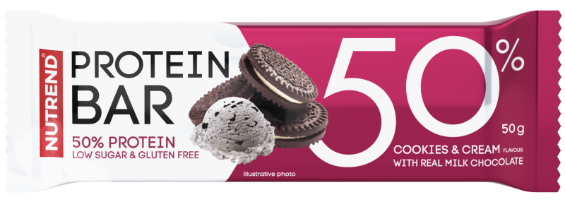 Nutrend 50% Protein Bar 50g Cookies Cream, [],advancednutrition.ro