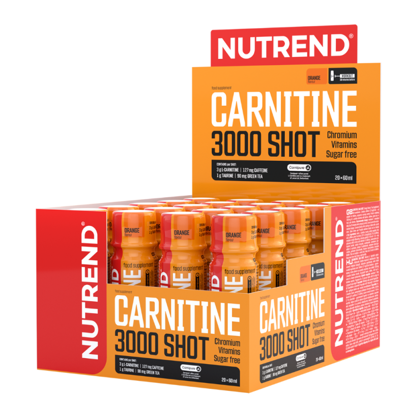 Nutrend Carnitine 3000 SHOT 20 x 60 ml Orange, [],advancednutrition.ro