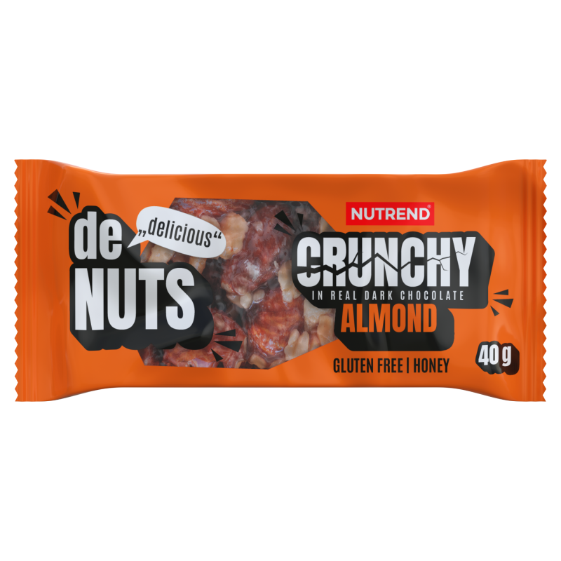 Nutrend Denuts Crunchy 40g Migdale cu ciocolată neagră, [],advancednutrition.ro