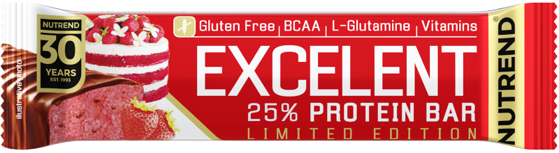 Nutrend Excelent Protein Bar 85g Strawberry Cake, [],advancednutrition.ro